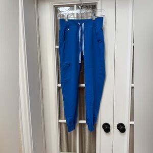 XXS Petite Blue Figs Scrubs Joggers EUC